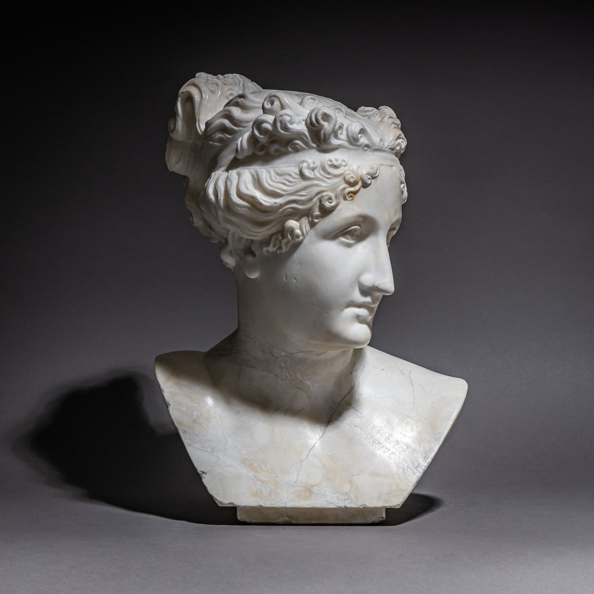 Marmorbüste von Pauline Bonaparte als Venus Victrix, nach Antonio Canova, wohl Italien, 19. Jahrhundert