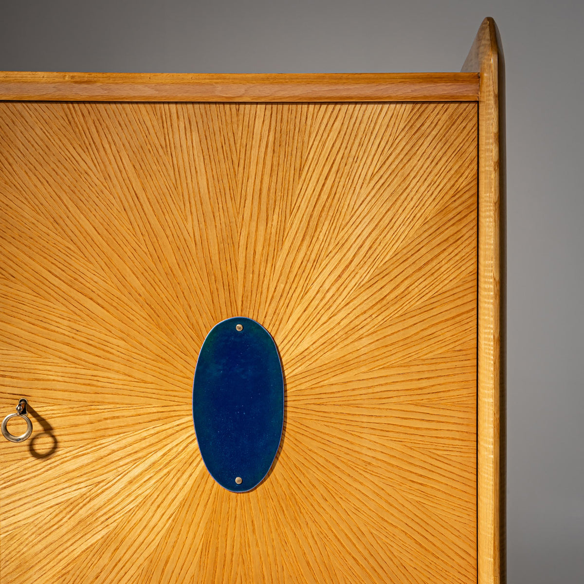Credenza with Ceramic Handles, Italy, Mid-20th Century