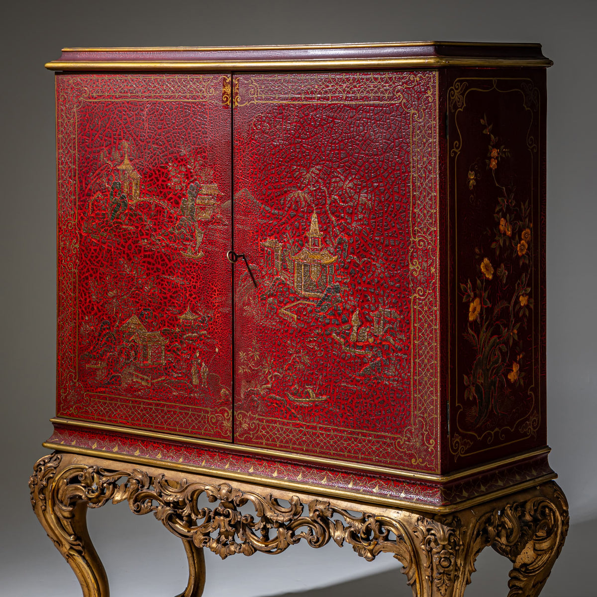 Chinoiserie-Schrank im Barock-Stil, Italien, 20. Jahrhundert