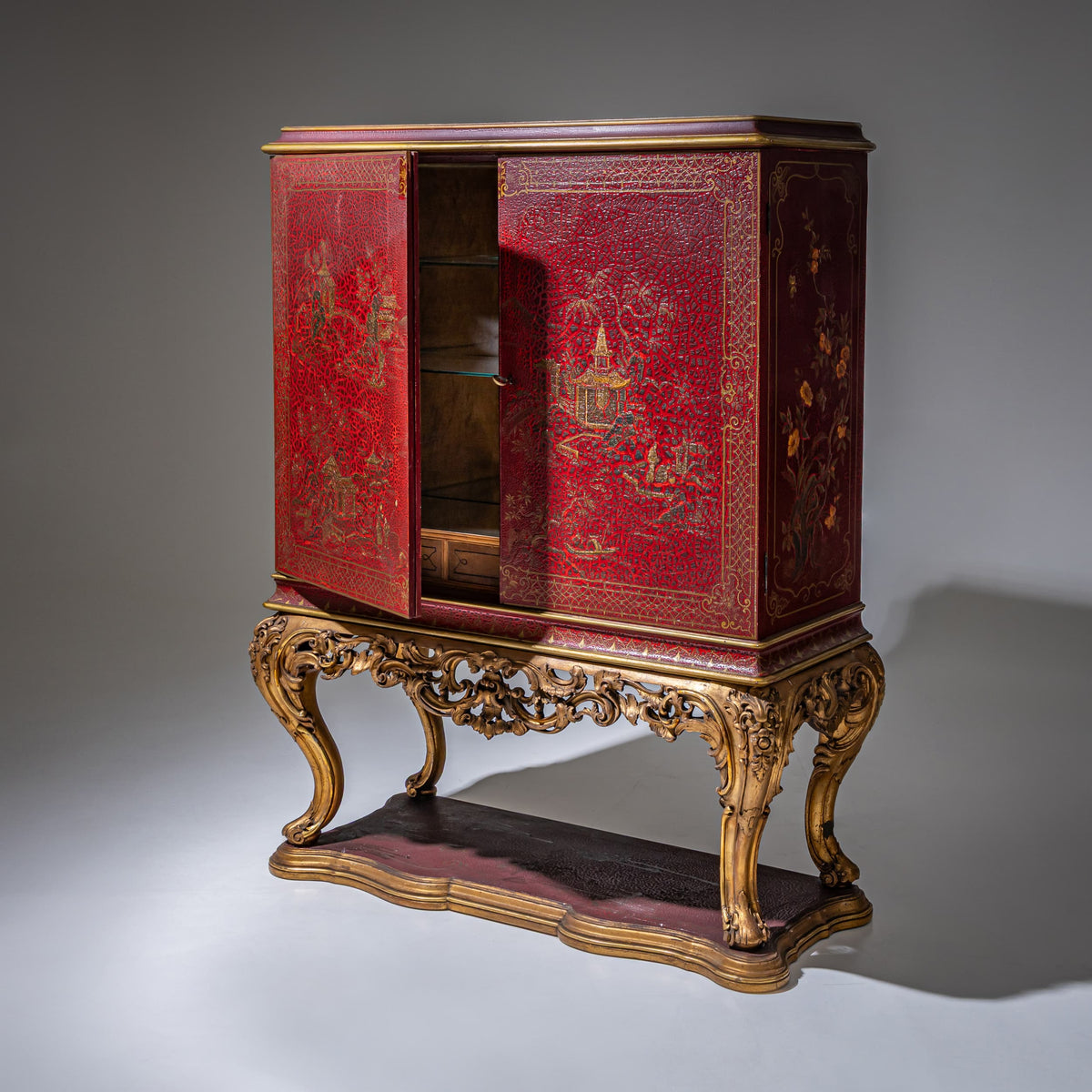 Baroque-style Chinoiserie Cabinet, Italy, 20th Century