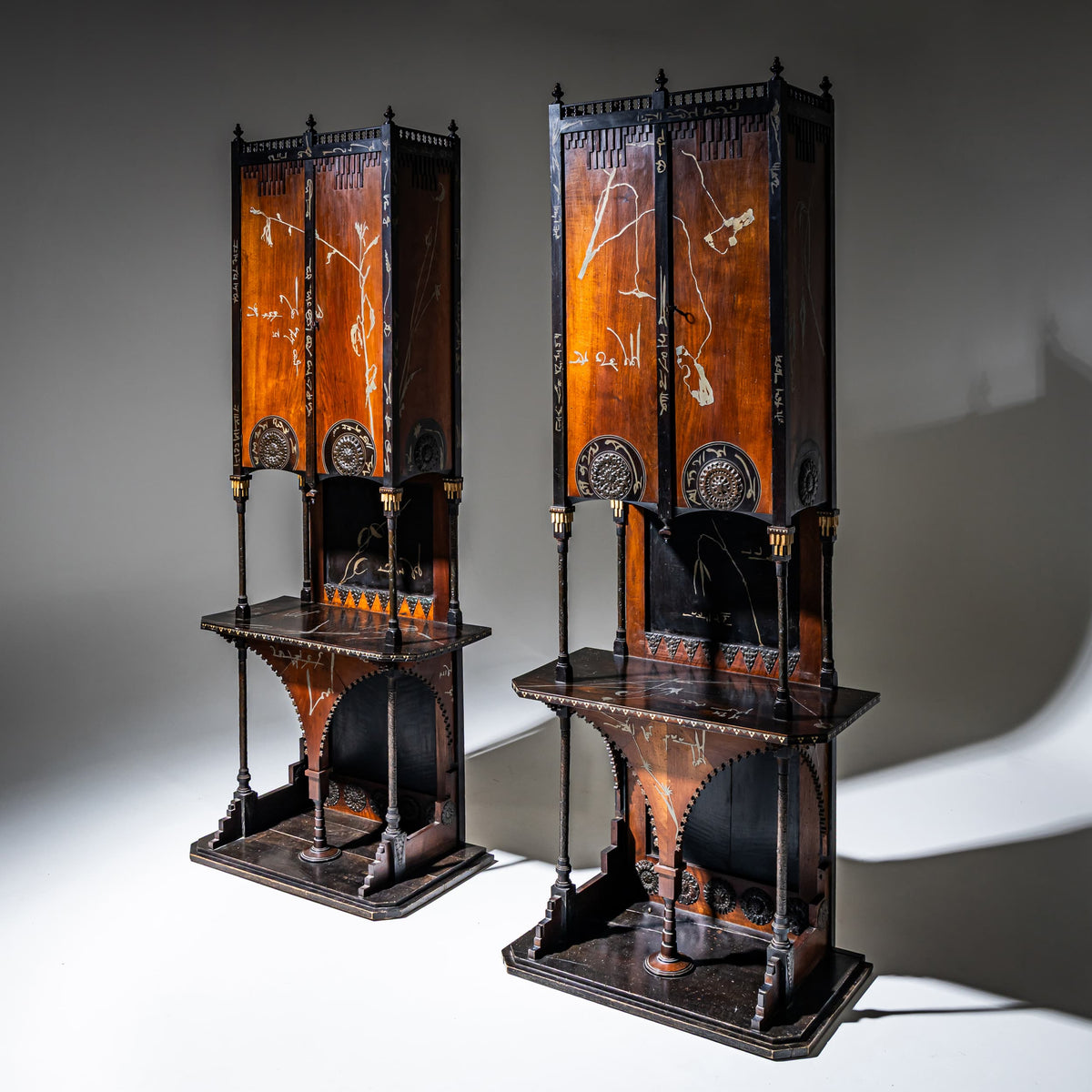 Carlo Bugatti (Italian, 1856–1940), Two Cabinets, circa 1890