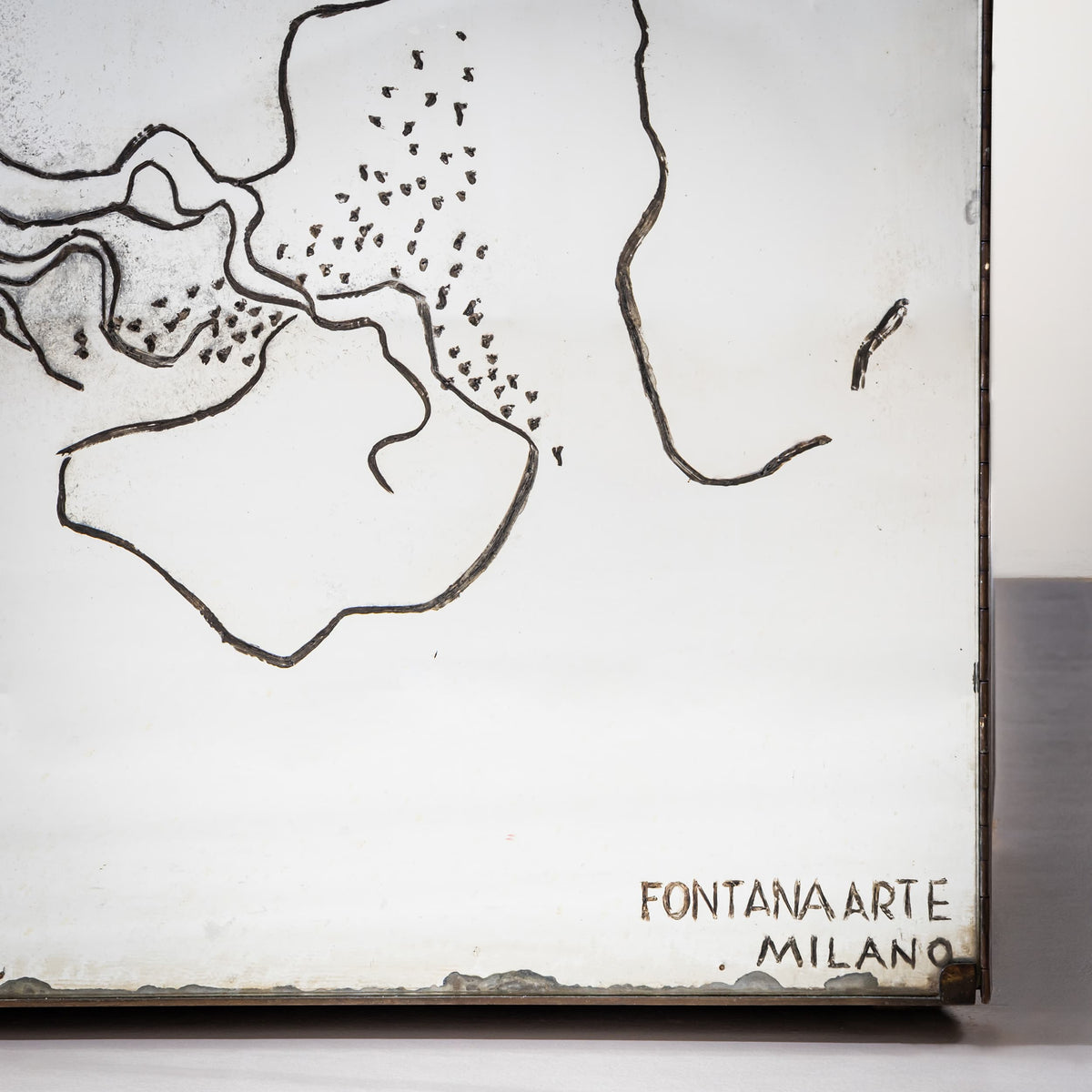 Große verspiegelte Schrankfassade von Fontana Arte Milano, Italien, 1940er Jahre