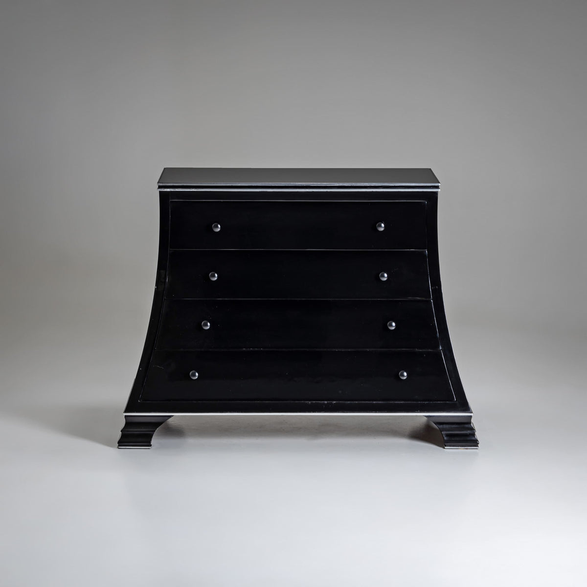 Trapezoidal Black Commode, Late 20th Century