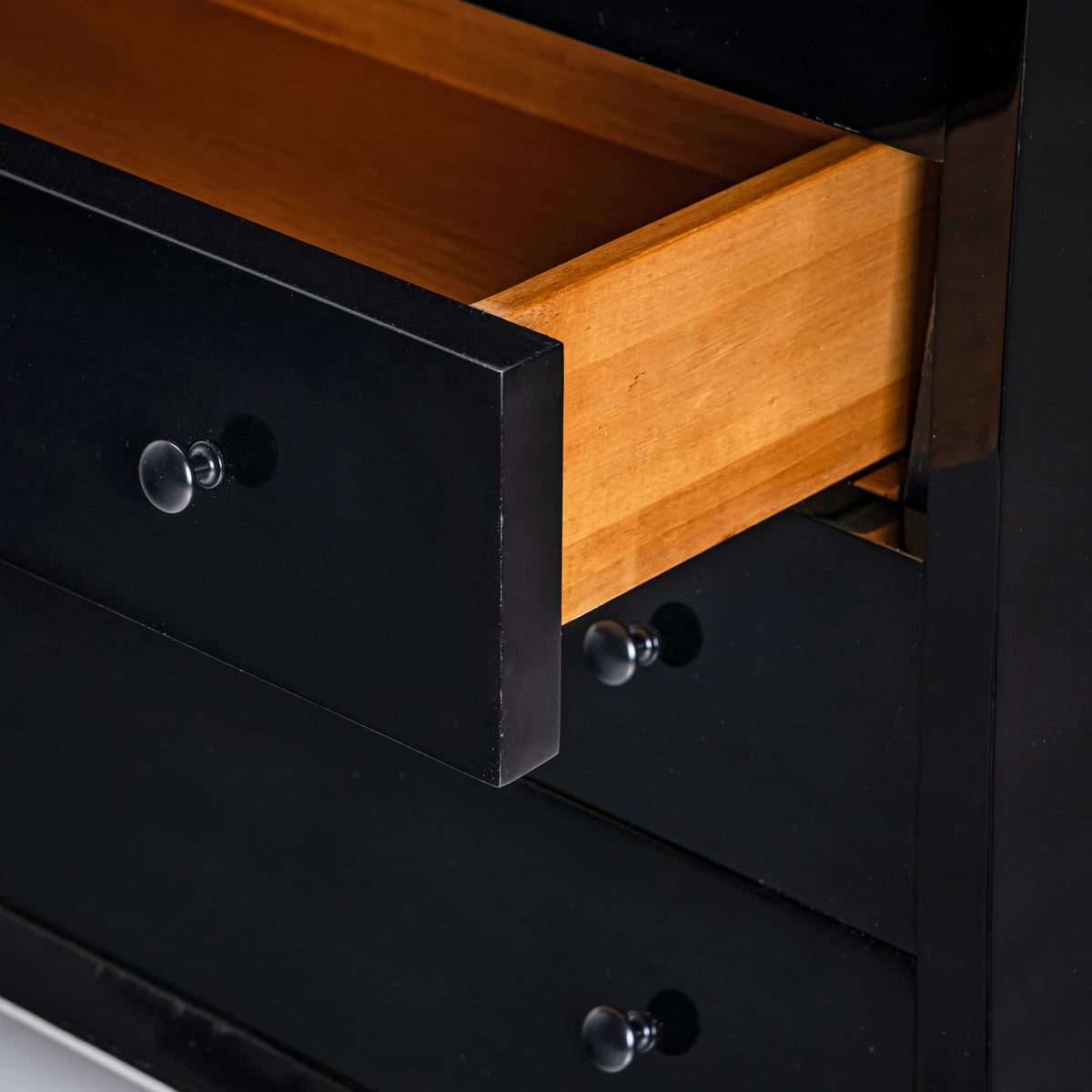 Trapezoidal Black Commode, Late 20th Century
