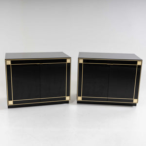 Black lacquered sideboards by Pierre Cardin, France 1980s