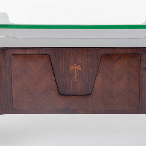 Executive Desk with glass top by Vittorio Dassi, Italy 1950s
