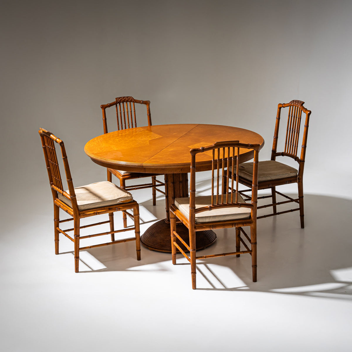 Faux Bamboo Dining Group, possibly France, Mid-20th Century
