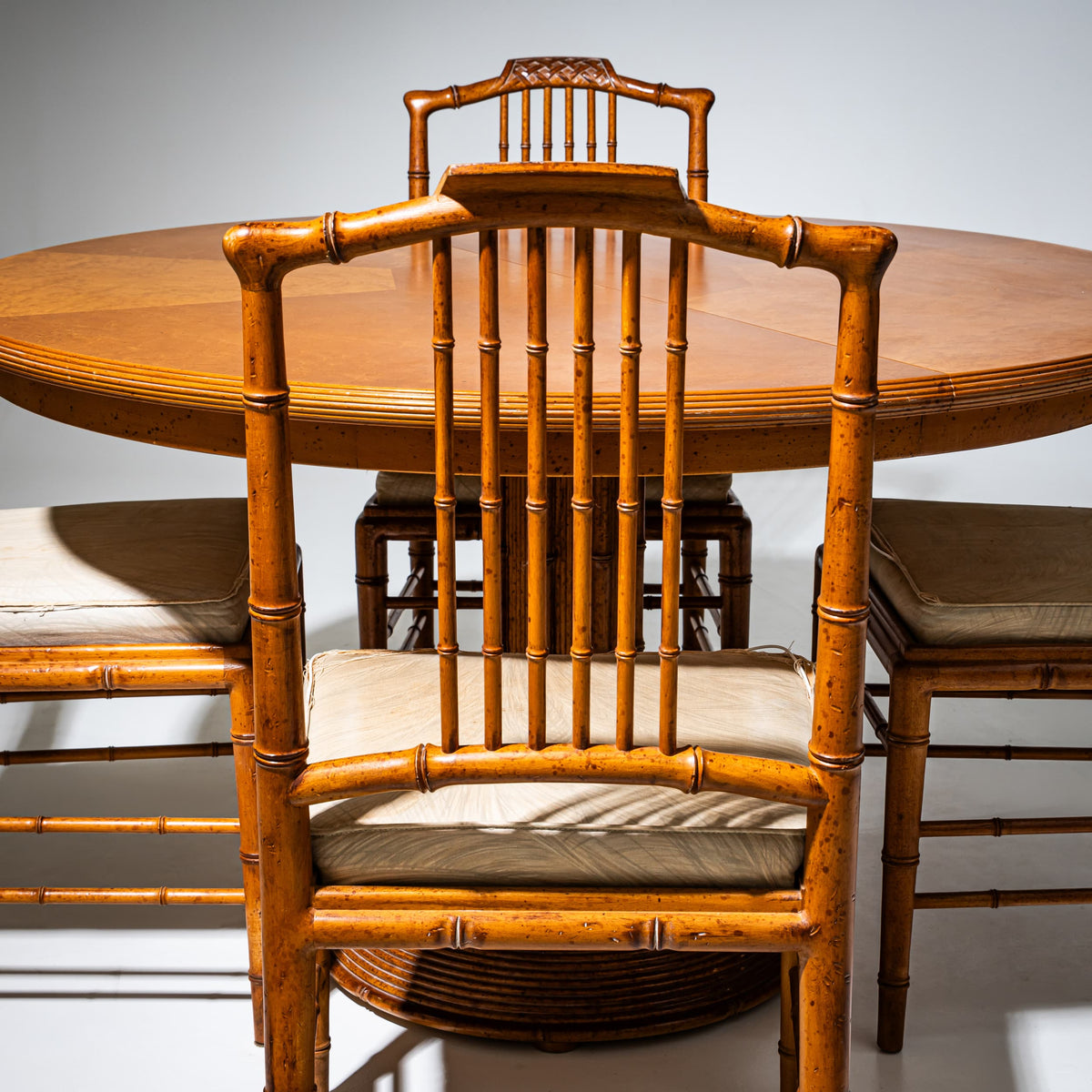 Faux Bamboo Dining Group, possibly France, Mid-20th Century
