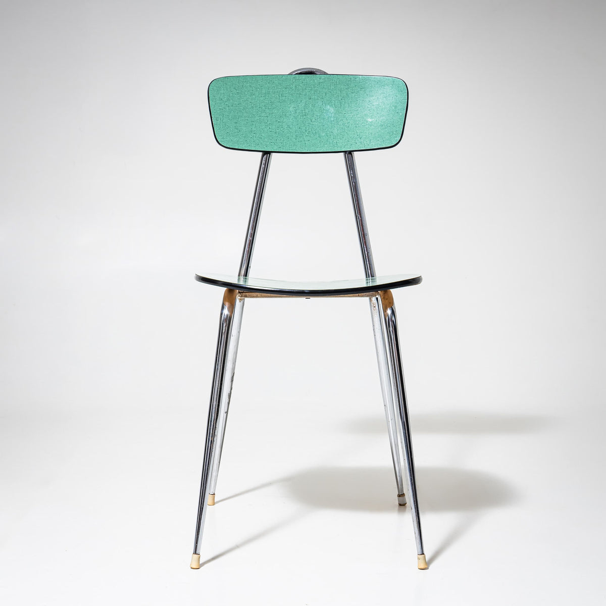 Türkise Formica-Essgruppe, Tisch mit vier Stühlen, Italien, 1960er/70er Jahre