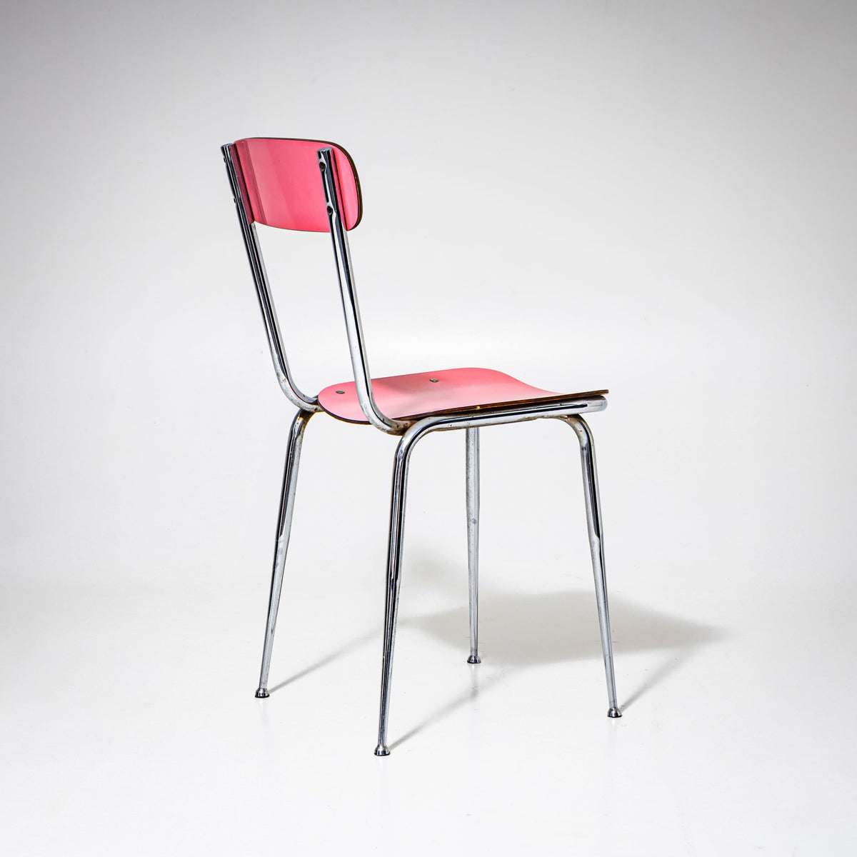 Pinke Formica-Essgruppe, Tisch mit sechs Stühlen, Italien, 1960er/70er Jahre