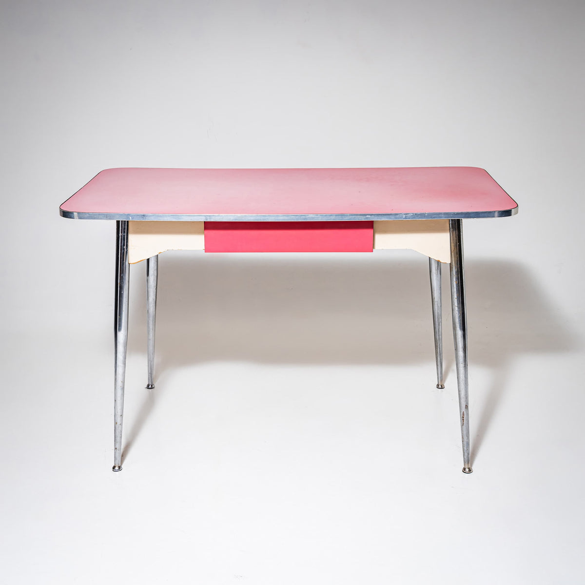 Pinke Formica-Essgruppe, Tisch mit sechs Stühlen, Italien, 1960er/70er Jahre