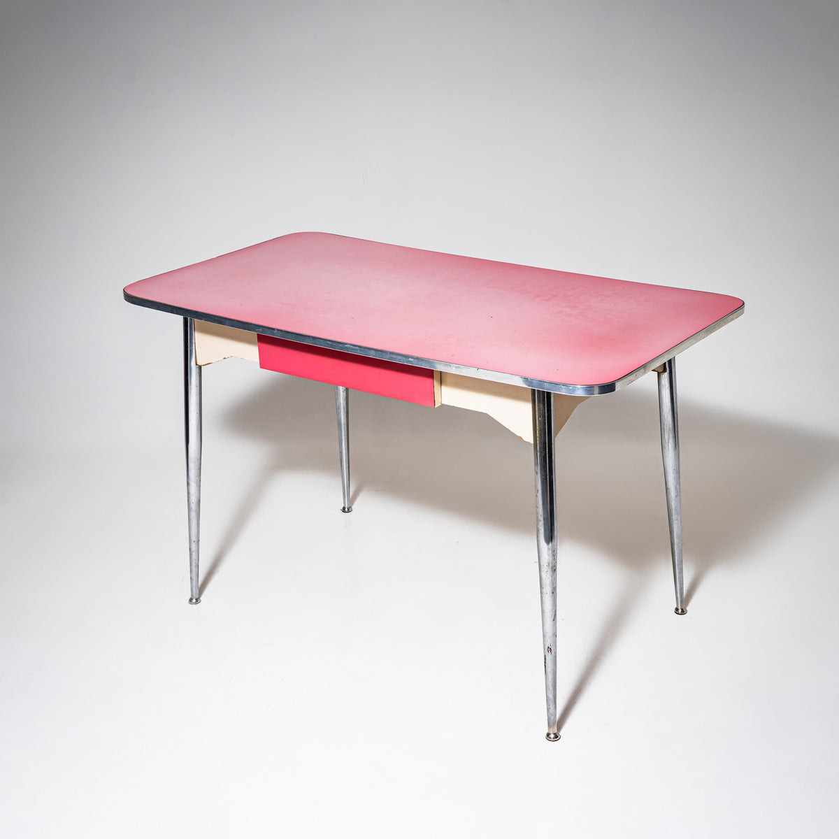 Pinke Formica-Essgruppe, Tisch mit sechs Stühlen, Italien, 1960er/70er Jahre