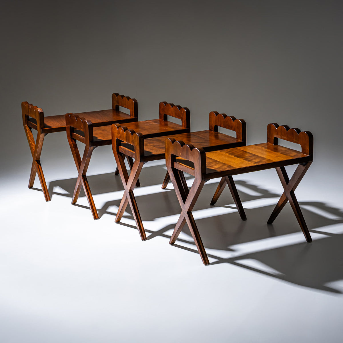 Set of Four Tabourets, Italian School, Mid-20th Century