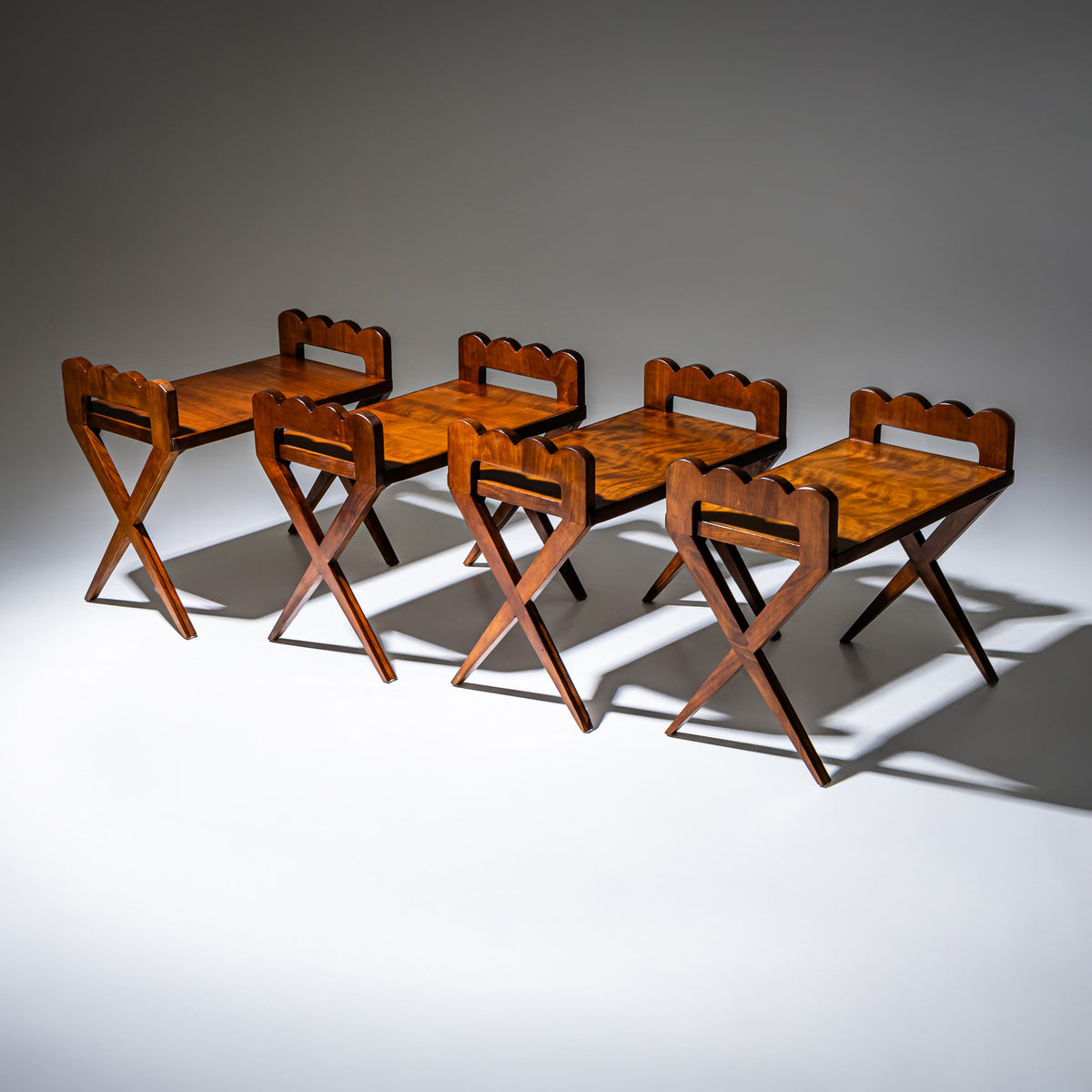 Set of Four Tabourets, Italian School, Mid-20th Century