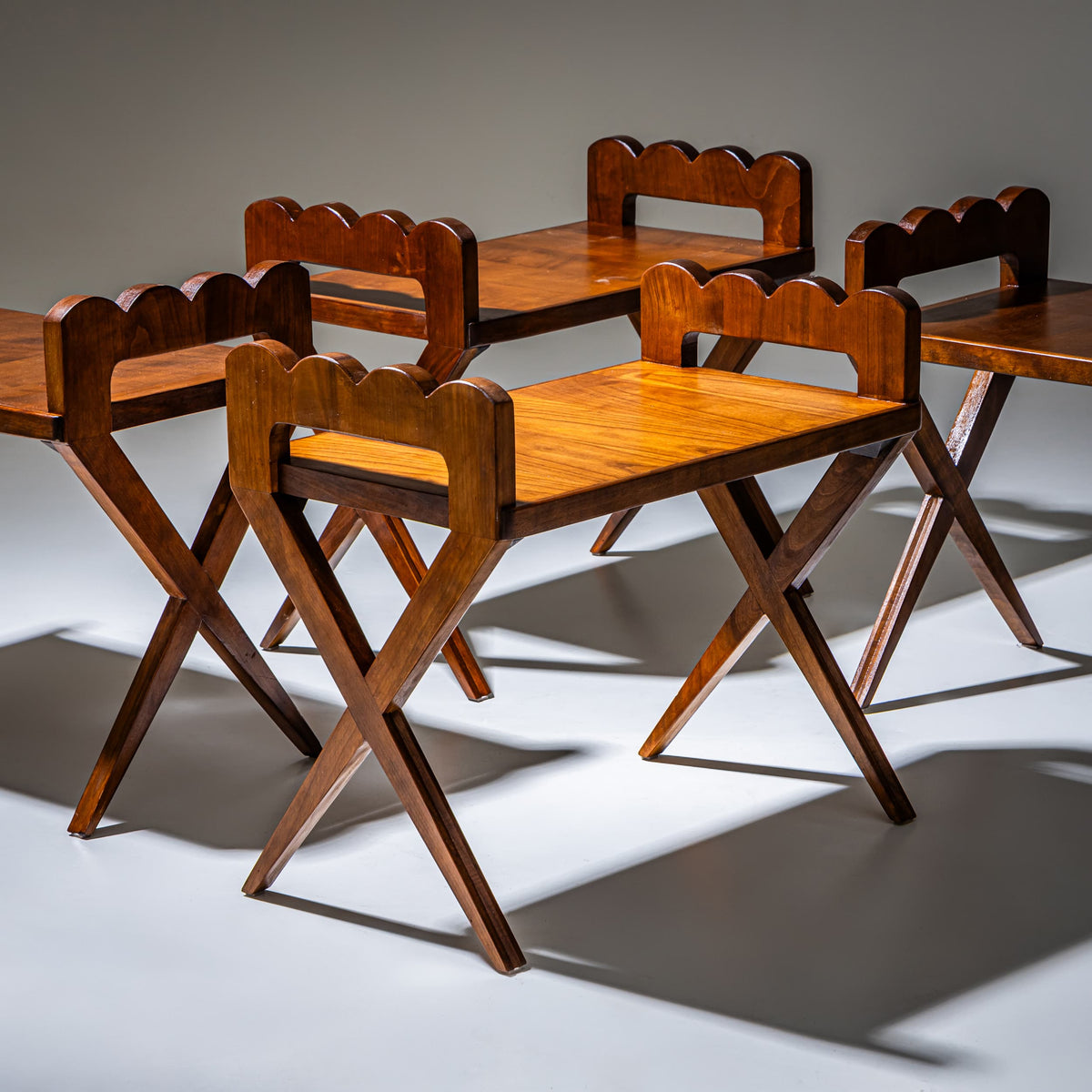 Set of Four Tabourets, Italian School, Mid-20th Century