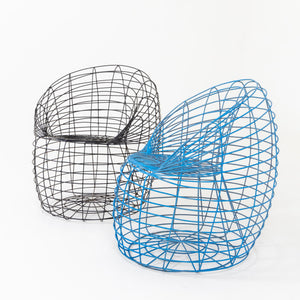 Two Chairs in blue and black by Anacleto Spazzapan, Italy 21st century