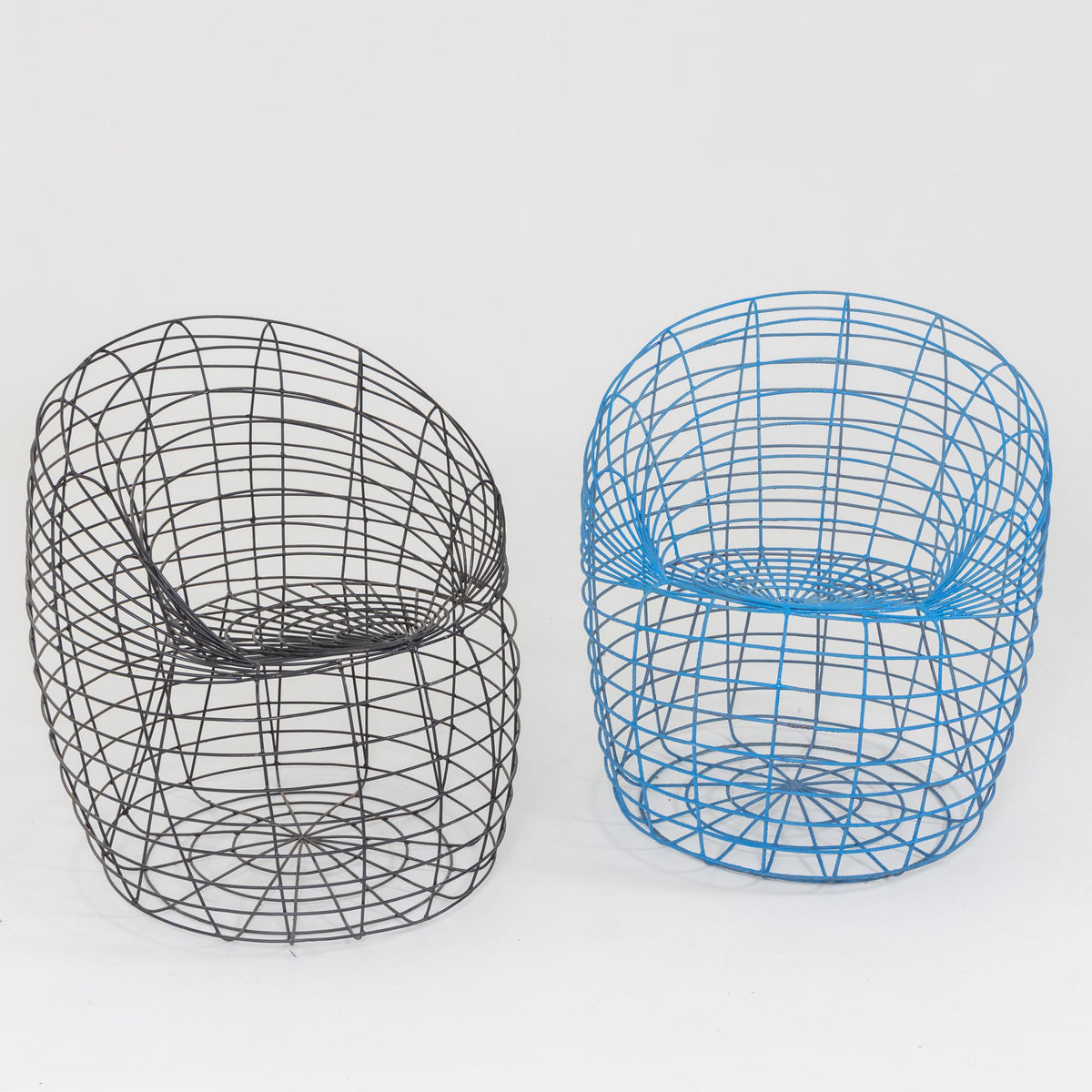 Two Chairs in blue and black by Anacleto Spazzapan, Italy 21st century
