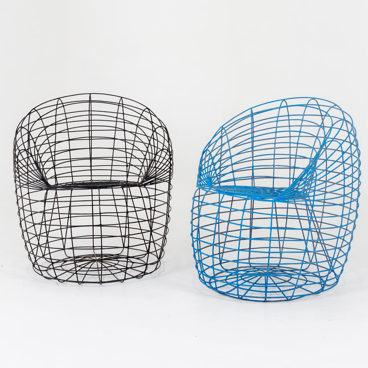 Two Chairs in blue and black by Anacleto Spazzapan, Italy 21st century