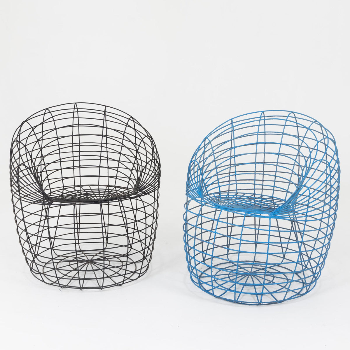 Two Chairs in blue and black by Anacleto Spazzapan, Italy 21st century