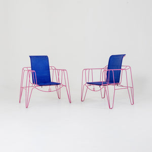 Pair of Armchairs in pink by Anacleto Spazzapan, Italy 21st Century