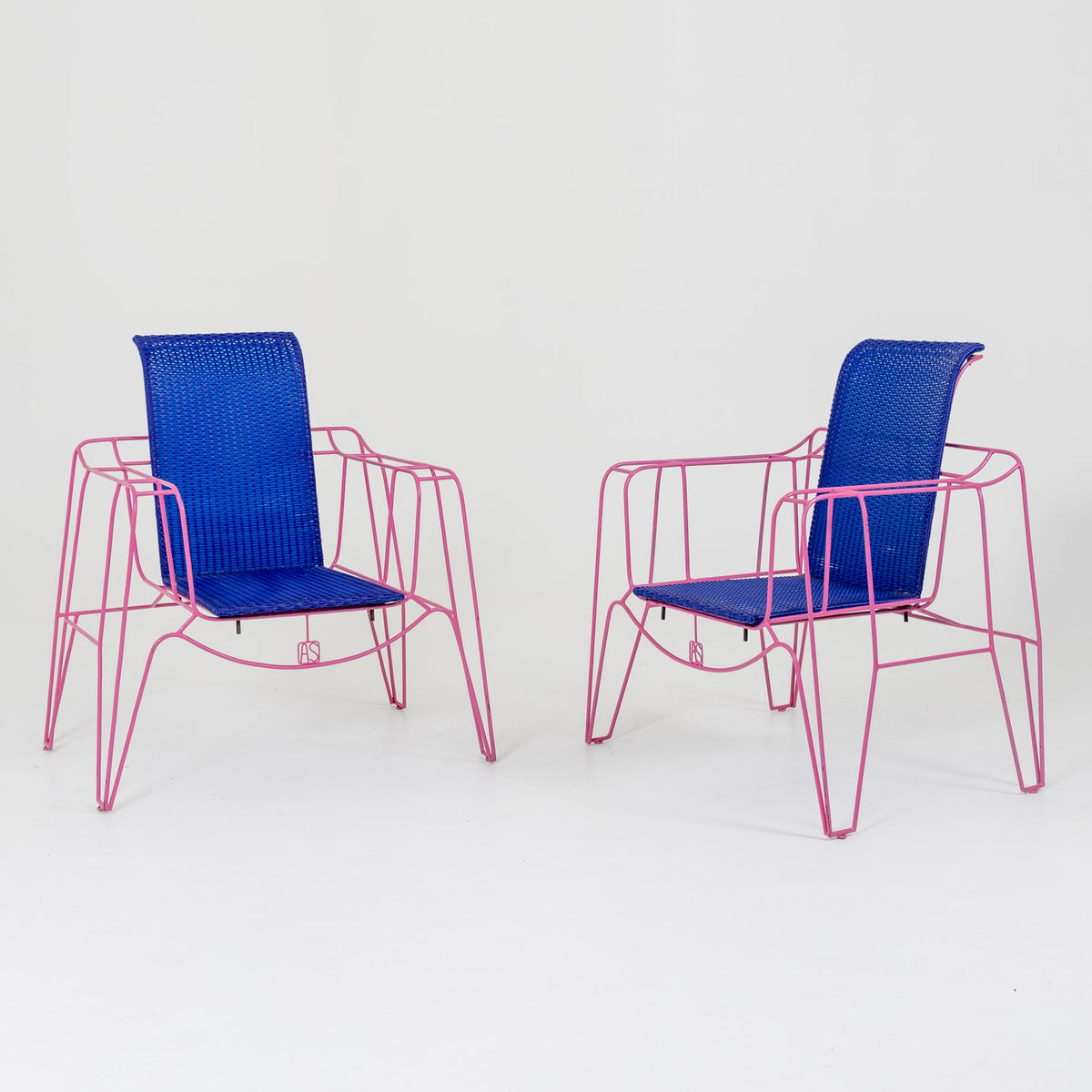 Pair of Armchairs in pink by Anacleto Spazzapan, Italy 21st Century