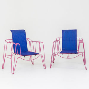 Pair of Armchairs in pink by Anacleto Spazzapan, Italy 21st Century