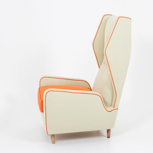 Wingback Lounge Chair, attr. to Melchiore Bega, Italy 1950s