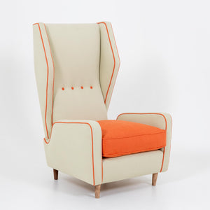 Wingback Lounge Chair, attr. to Melchiore Bega, Italy 1950s
