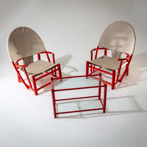 G23 Hoop Armchairs and Coffee Table by Piero Palange and Werther Toffoloni, Italy 1970s