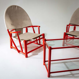 G23 Hoop Armchairs and Coffee Table by Piero Palange and Werther Toffoloni, Italy 1970s