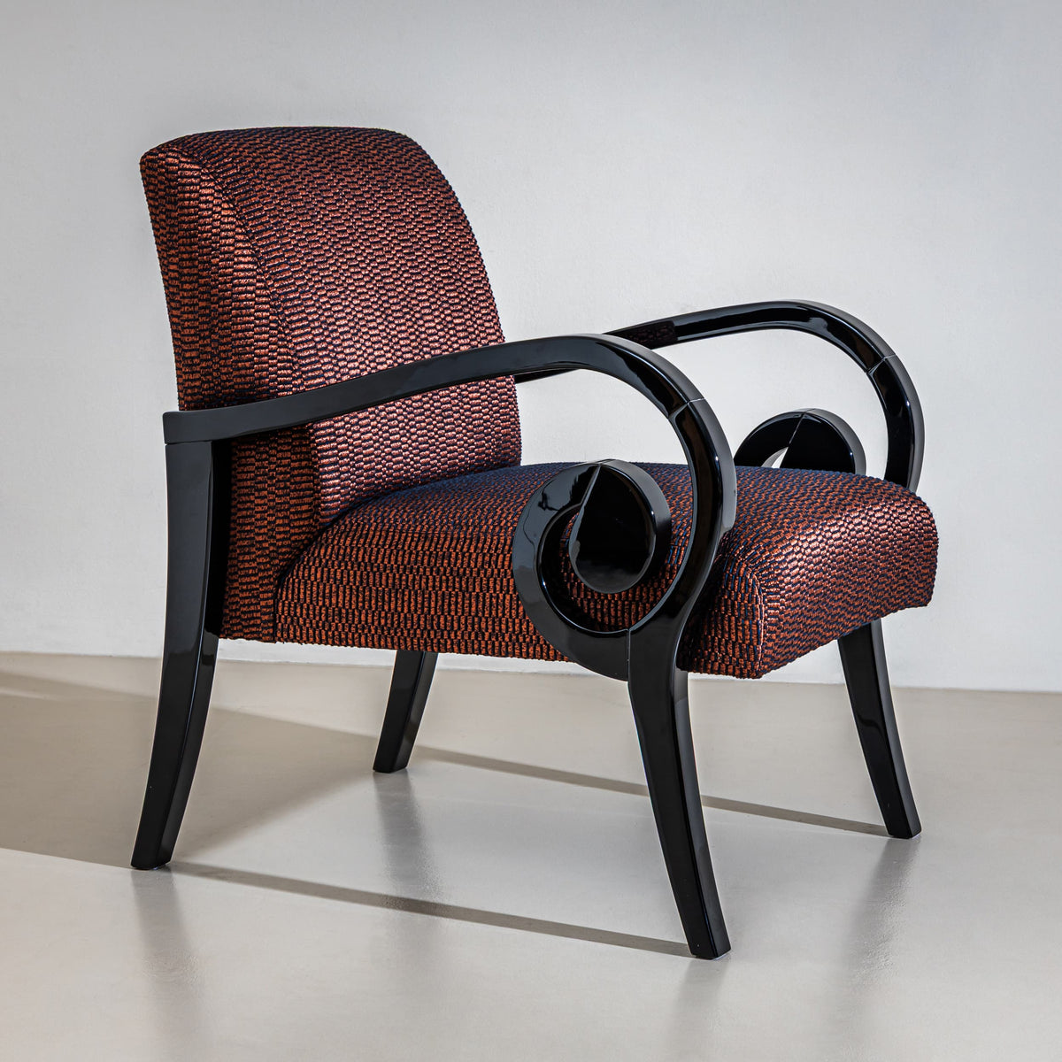 Pair of Lounge Chairs with Volute Armrests by Werther, Late 20th Century