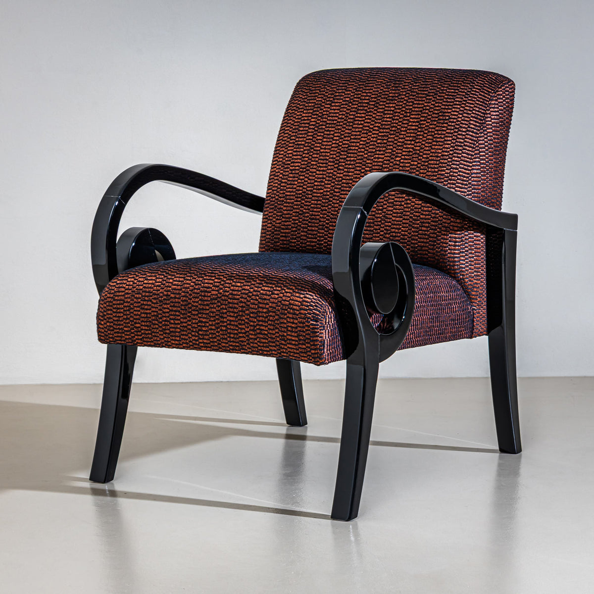 Pair of Lounge Chairs with Volute Armrests by Werther, Late 20th Century