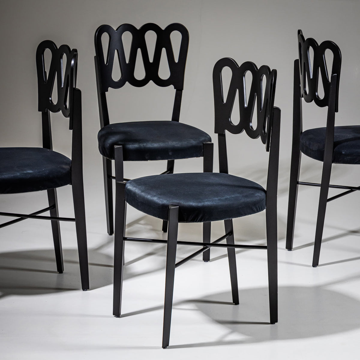 Vier Esszimmerstühle, Modell G6G von Gio Ponti für Montina, Italien, 1969