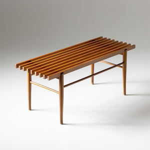 Slatted Wooden Benches, Italy Mid-20th Century