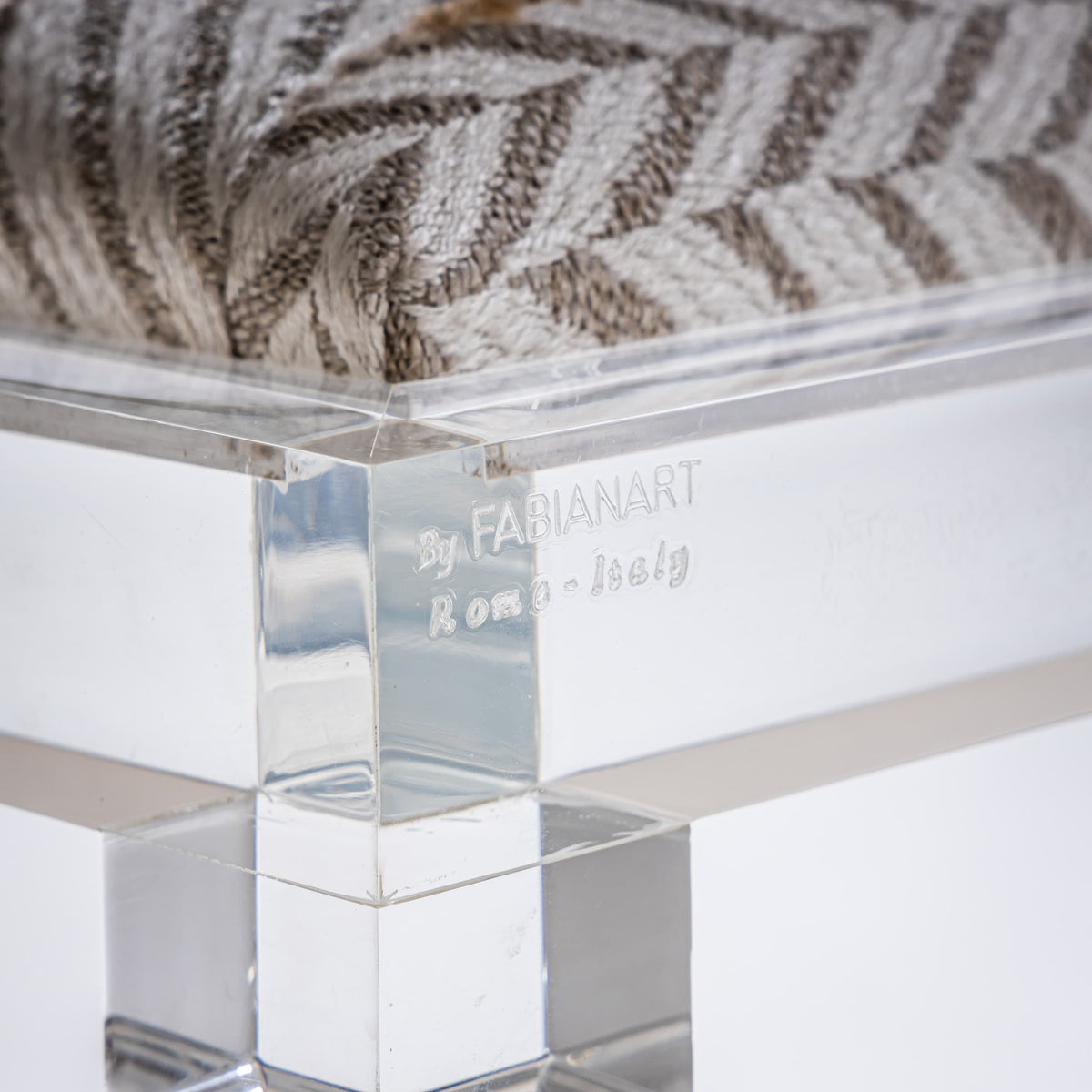 Bench with Plexiglass Frame by FABIANART, Rome / Italy, Late 20th Century