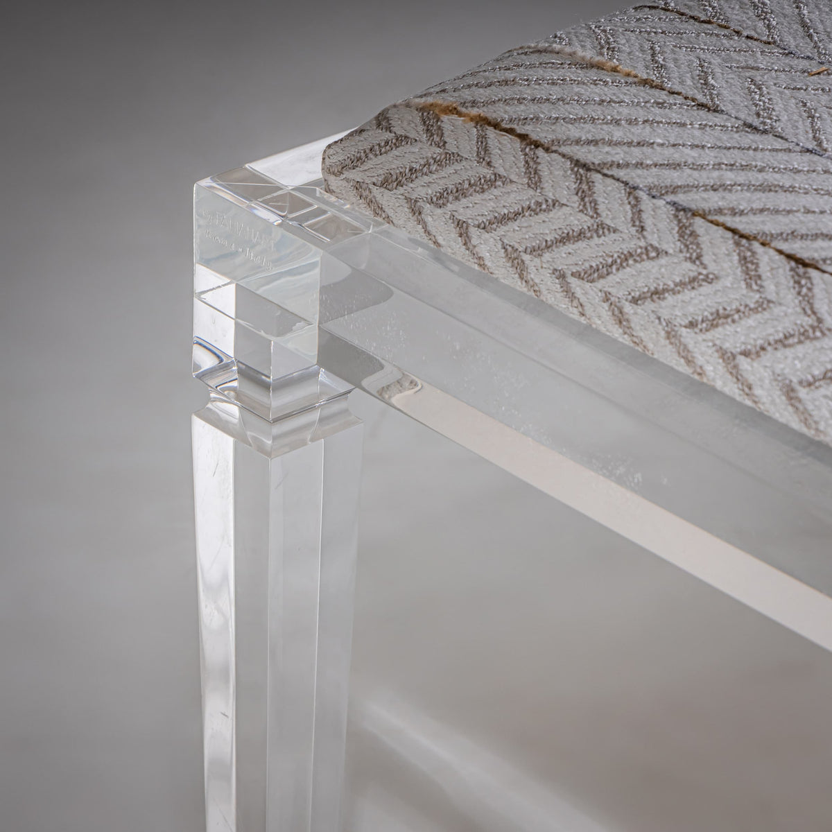 Bench with Plexiglass Frame by FABIANART, Rome / Italy, Late 20th Century