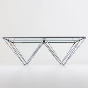 Square Coffee Table Alanda, Chromed Metal, attributed to Paolo Piva for B&B Italia, Italy 1980s