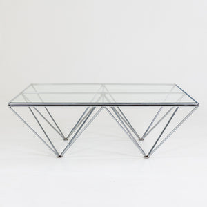 Square Coffee Table Alanda, Chromed Metal, attributed to Paolo Piva for B&B Italia, Italy 1980s