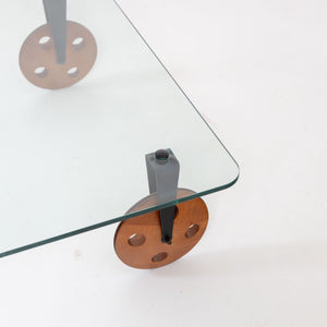Coffee Table on Wheels in the Style of Gae Aulenti, Italy, 20th Century