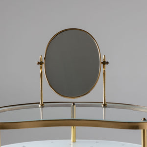 Brass and Glass Vanity Table, Italy 1950s