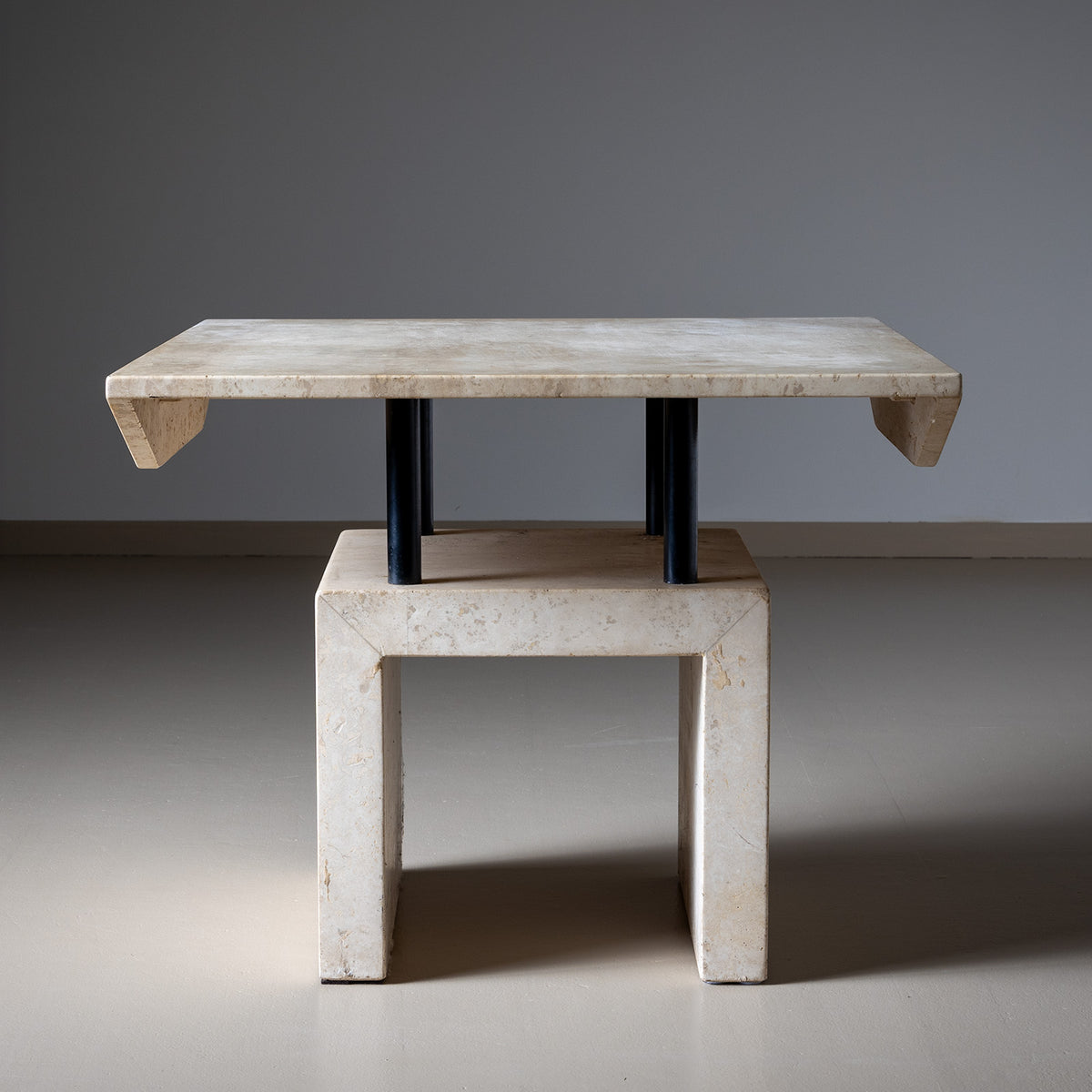 Travertine Side Table, late 20th Century