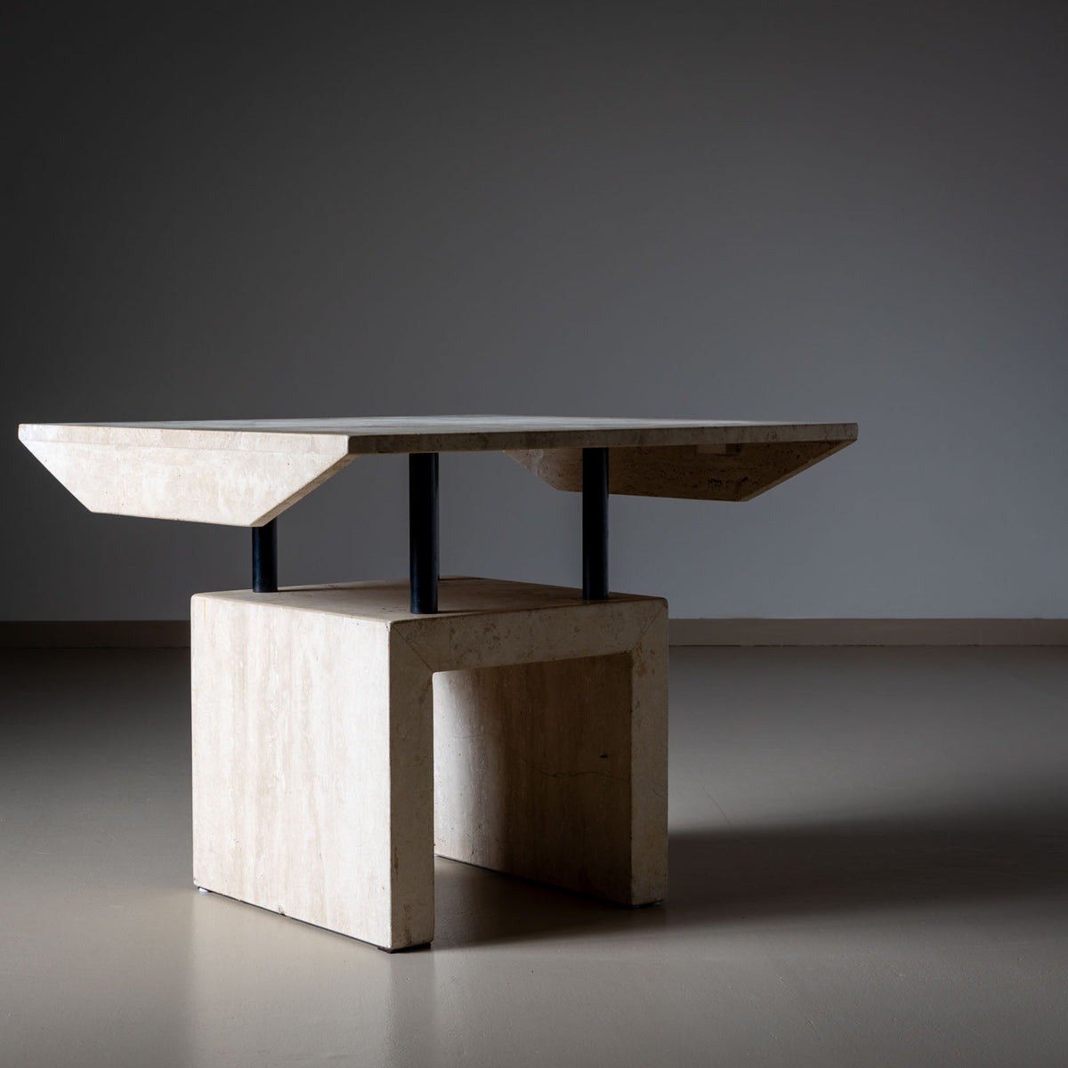 Travertine Side Table, late 20th Century