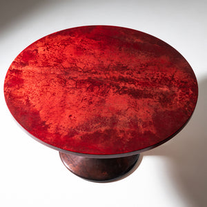 Coffee Table with Red Goatskin, attributed to Aldo Tura, Italy, Mid-20th Century