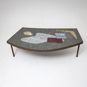 Coffee Table with Mosaic Top, Berthold Müller-Oerlinghausen (1893-1979), Mid-20th Century