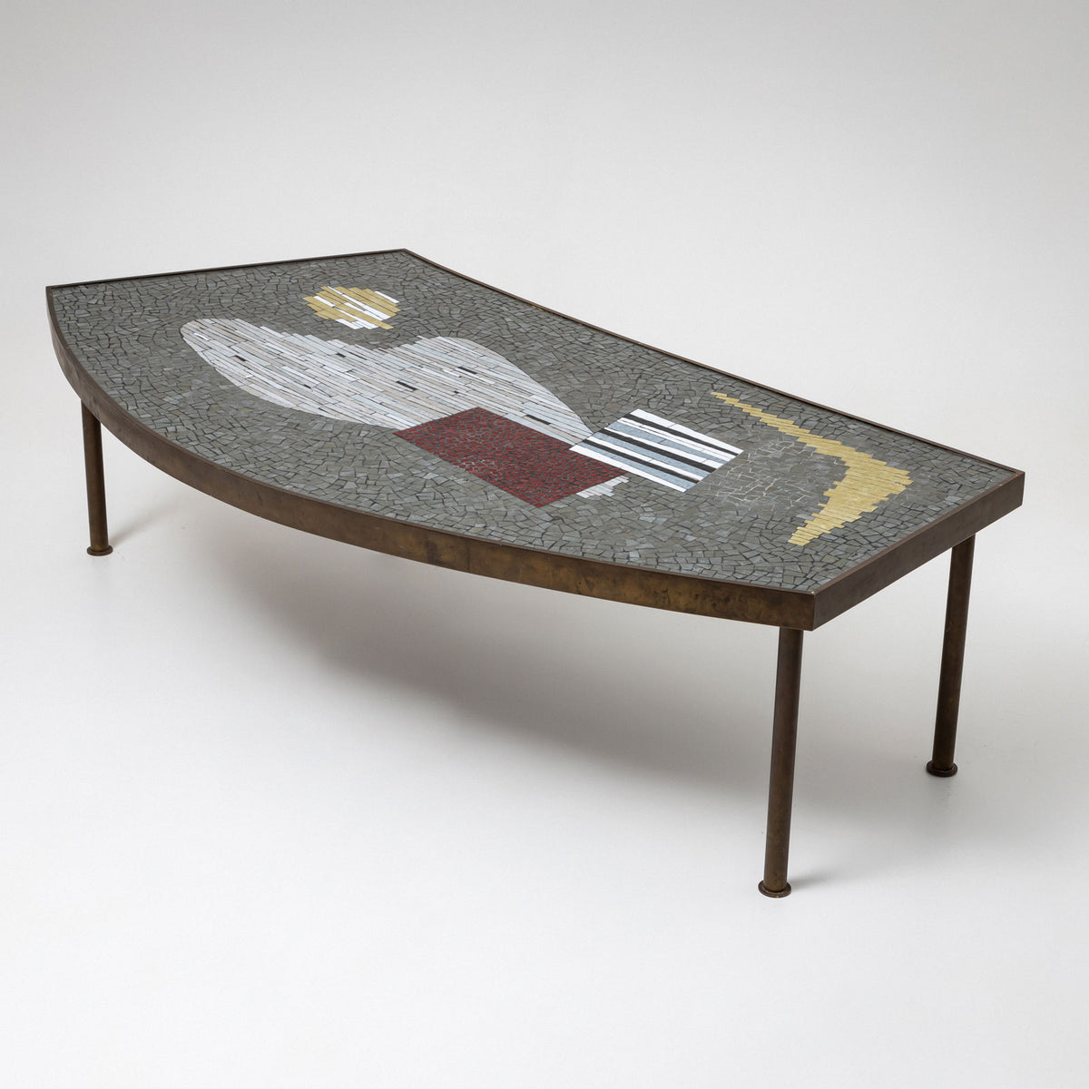 Coffee Table with Mosaic Top, Berthold Müller-Oerlinghausen (1893-1979), Mid-20th Century