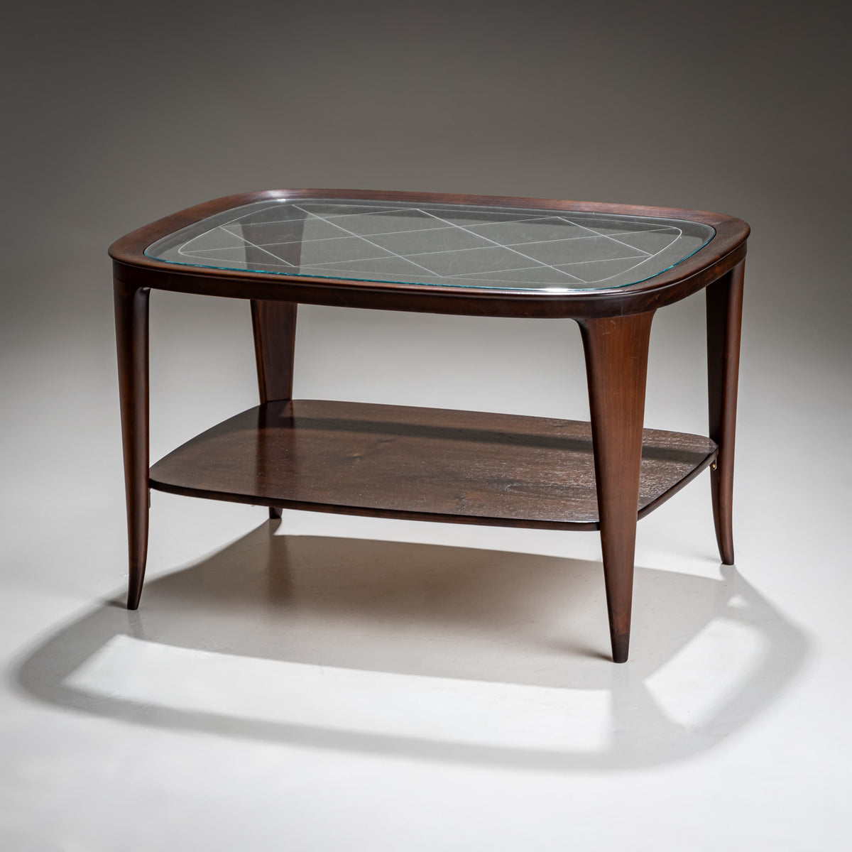 Coffee Table with Glass Top, Italy, Mid-20th Century