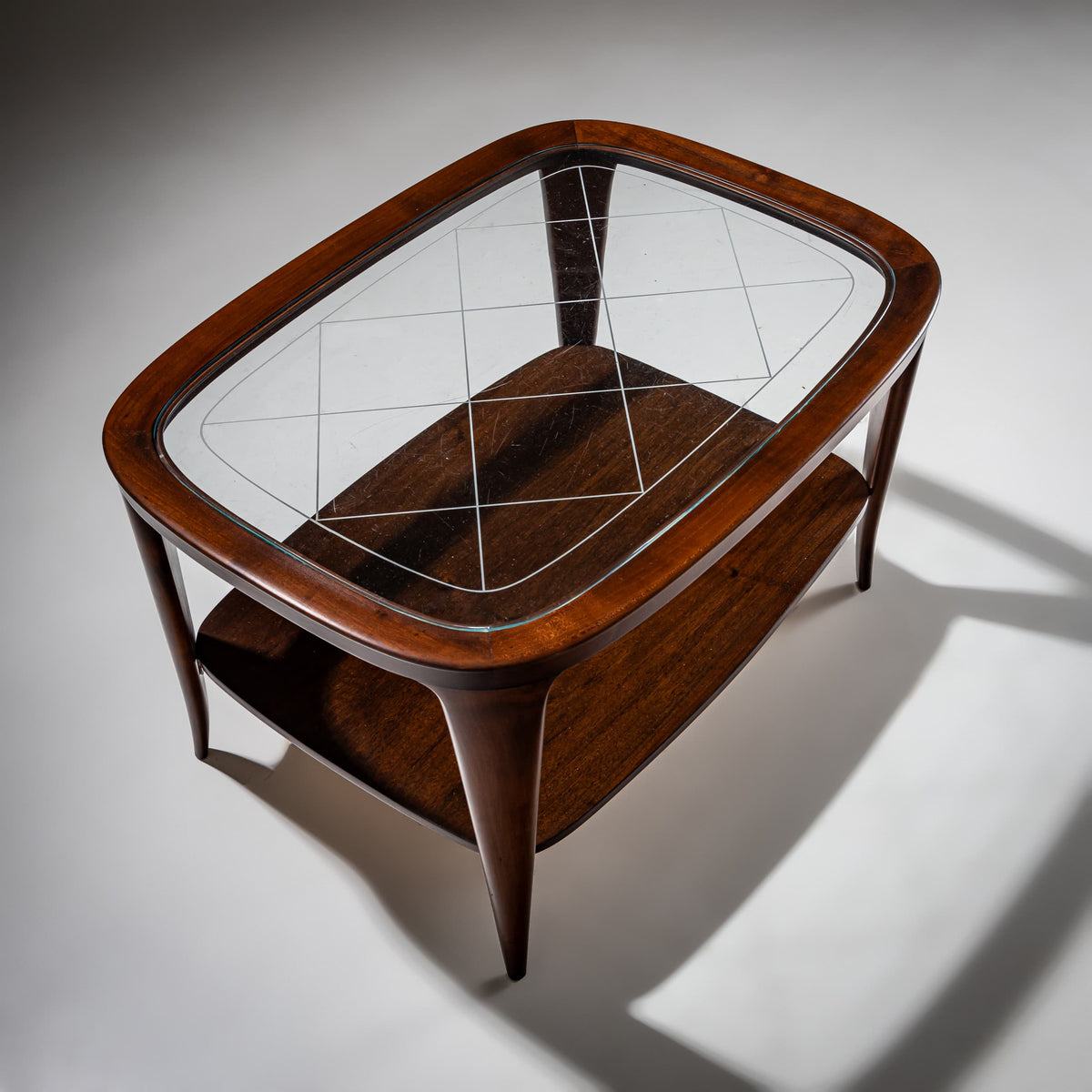 Coffee Table with Glass Top, Italy, Mid-20th Century