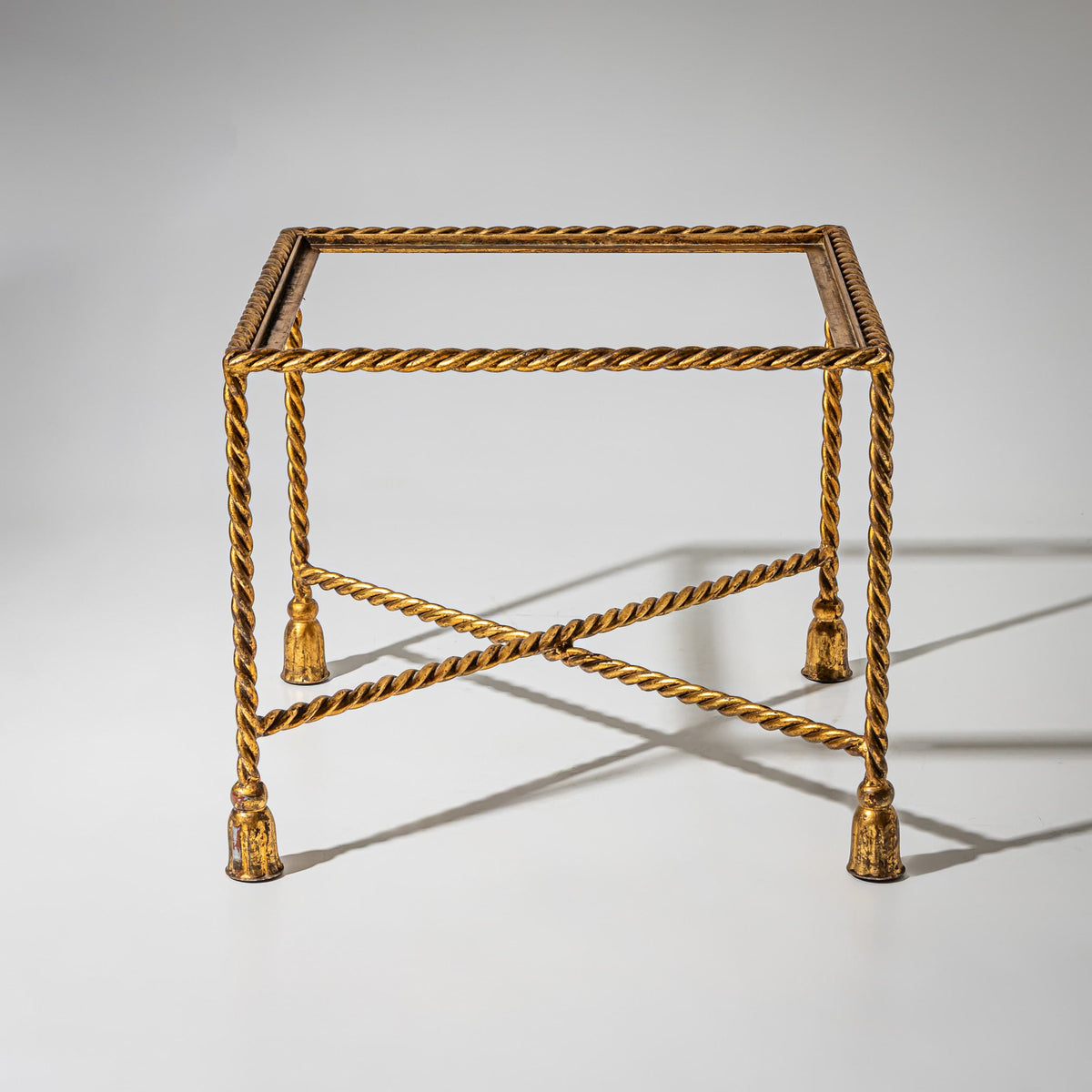 Pair of Side Tables with Metal Frames, Mid-20th Century