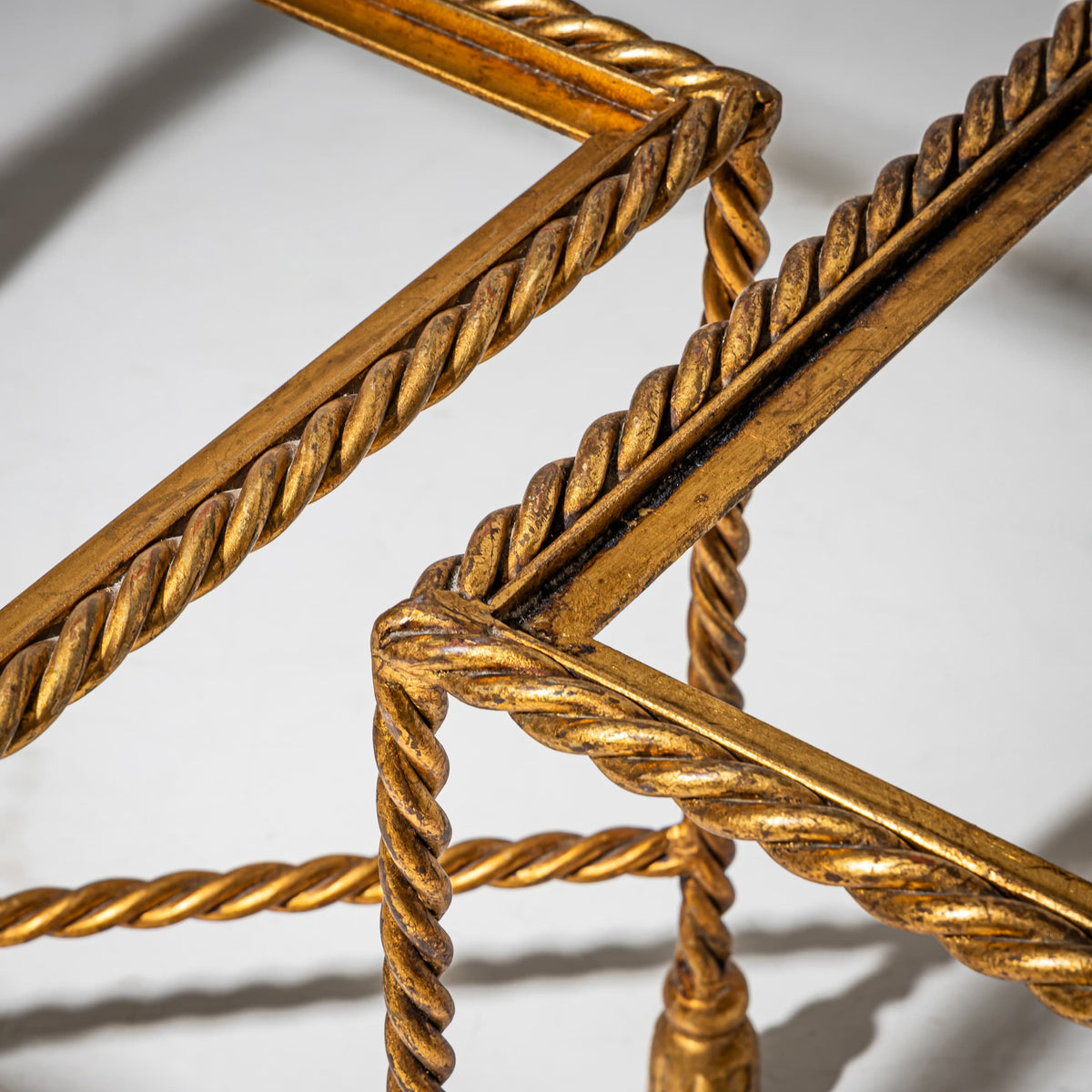 Pair of Side Tables with Metal Frames, Mid-20th Century