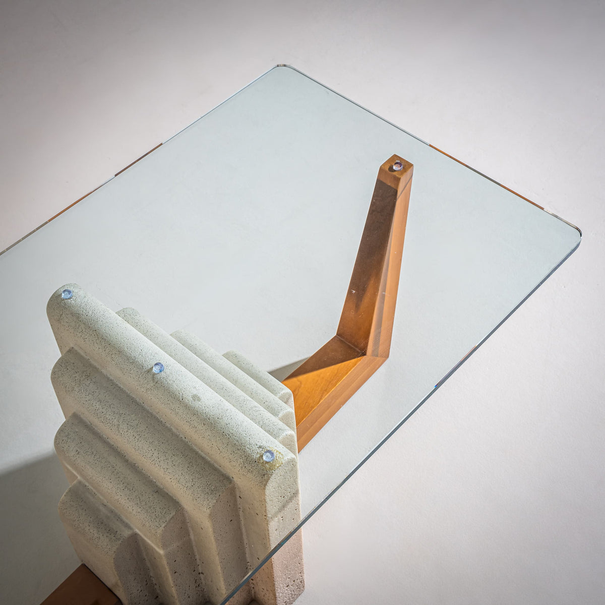 Coffee Table with Travertine Element, Italy, Late 20th Century